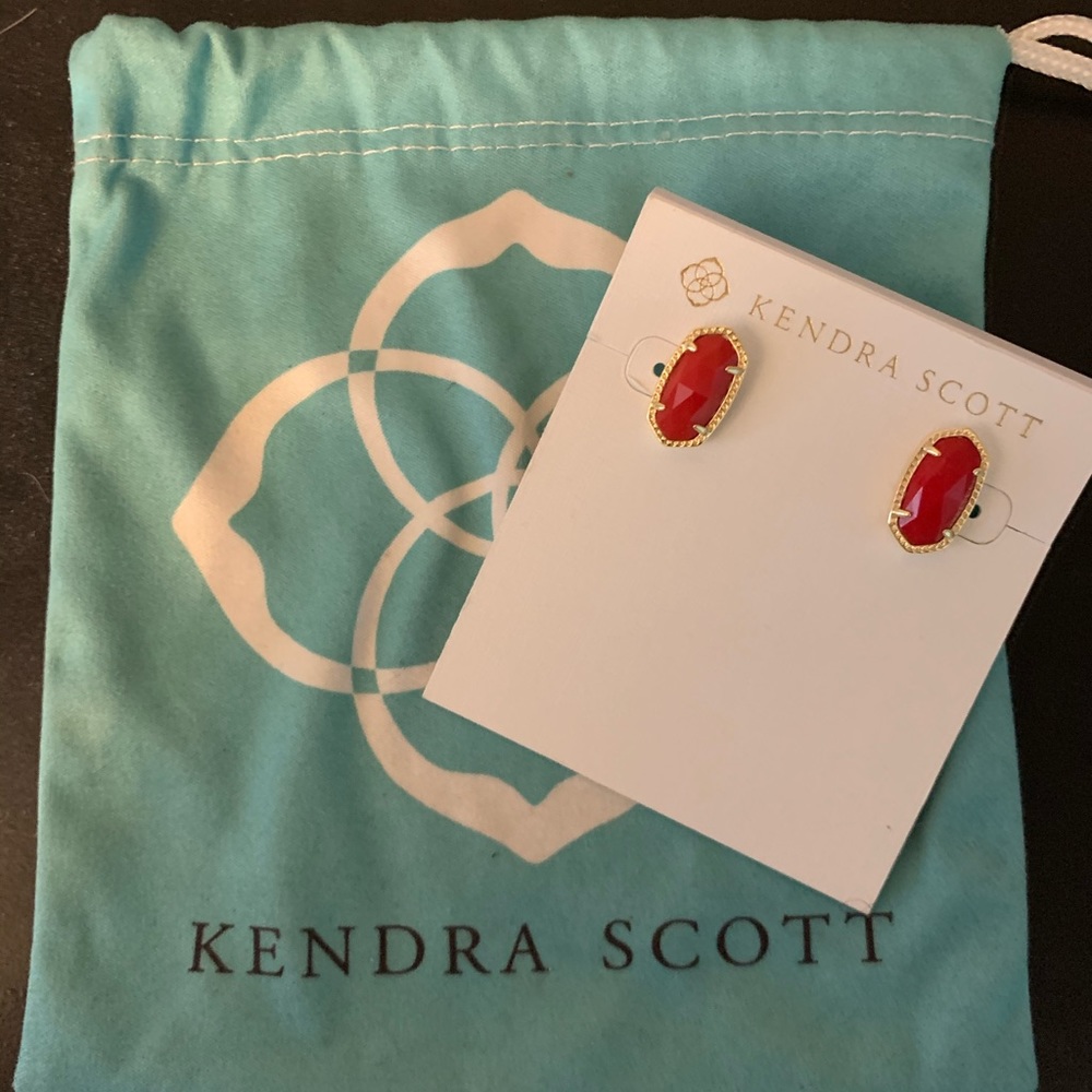 Kendra Scott ruby red earrings